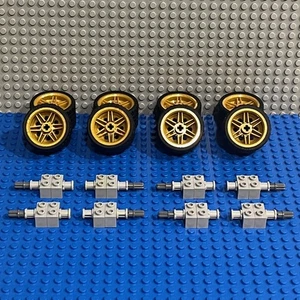 Lego Technic Wheels + Tires + Axles Car Truck Medium Size 56145 55978 (Lot of 8) - Picture 1 of 4