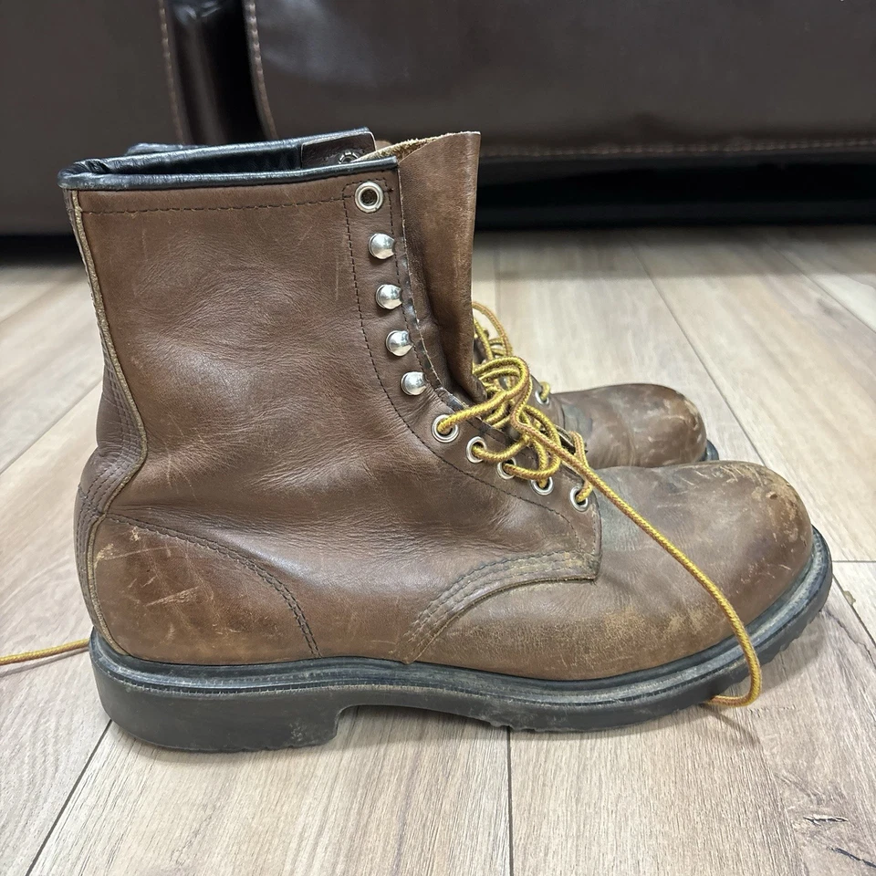 Red Wing 2233 8" Men’s Sz 10 D Brown Leather Safety Toe Supersole Work Boots. - Image 1 of 4