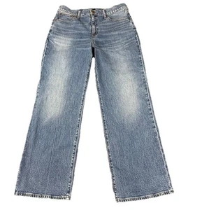 J Crew Full Length Wide Leg Jeans Womens 30 (32X28) Relaxed High Rise Whiskered - Picture 1 of 7