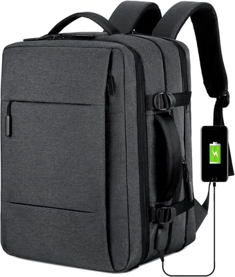 - Zaino Uomo Porta PC Estendibile Valigia Bagaglio a Mano per Computer Portatile - Immagine 1 di 4