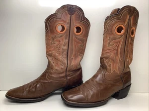 BOTAS MARRONES DE COLECCIÓN PARA HOMBRE ARIAT ATS BUCKAROO PUNTA CUADRADA TALLA 12 D - Imagen 1 de 10