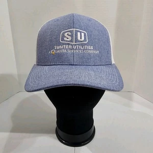 Sumter Utilities Mens Cap Quanta Snapback Mesh Back Embroidered Blue White New - Picture 1 of 10