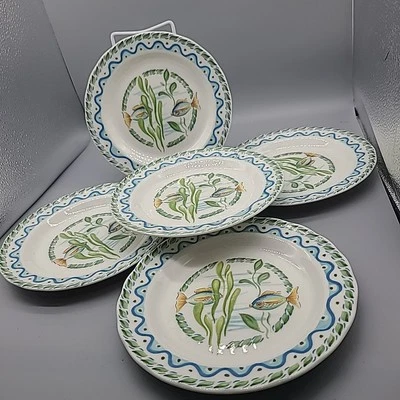 Juego diario Royal Doulton (5) platos de ensalada con acento de arrecife de coral 8,5" vintage  Foto 1 de 4