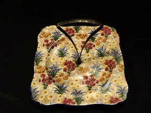 ROYAL WINTON "MARQUERITE" CHINTZ DESSERT TRAY w/ HANDLE - Picture 1 of 10