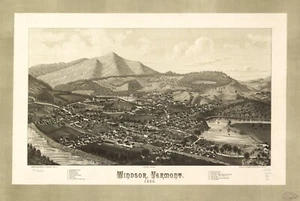 A4 Reprint of American Cities Towns States Map Windsor Vermont - Picture 1 of 1