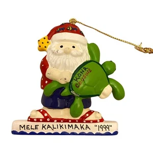 #4007 Babbo Natale vintage con tartaruga Mele Kalikimaka 1999 Kona Cousins 3,75 x 2,5 - Foto 1 di 7