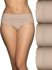 3 Pack Vanity Fair No Pinch No Show Seamless Hipster Panty Beige Size ~ 7 or 8 - Picture 1 of 5