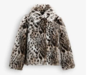 ZARA NEW WOMAN ZW COLLECTION FAUX FUR JACKET LEOPARD size S 8490/241 - Picture 1 of 8
