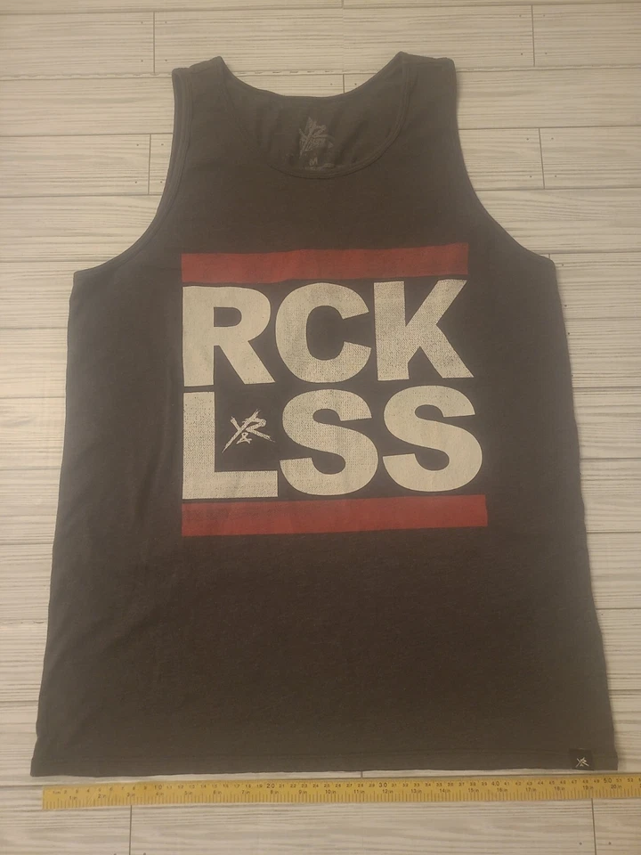 Young And Reckless Mens Tank Top Medium Black Logo Summer Shirt  - Image 1 of 4