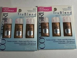 Covergirl TruBlend Foundation Sample 2 Travel 2 Pks 3 Shades In Ea. Med Deep 420 - Picture 1 of 3
