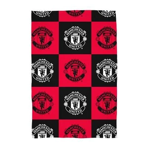 Manchester United Blanket Large Soft Fleece Throw Crest Football 100cm x 150cm - Picture 1 of 5