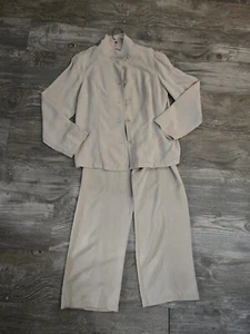 Vintage Pendleton Womens Size 8 Medium 100% Tencel 2 Piece Beige Pant Suit  - Picture 1 of 20