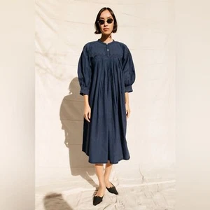 Vestido Giratorio Nikki Chasin Zig Zag Apliques Azul Marino Talla L Nuevo con Etiquetas - Imagen 1 de 10