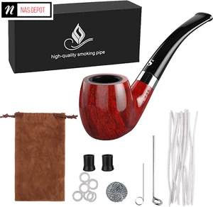 Joyoldelf Tobacco Pipes Set with Stand Rosewood Smoking Pipe Great Gift Box - UK - Picture 1 of 8