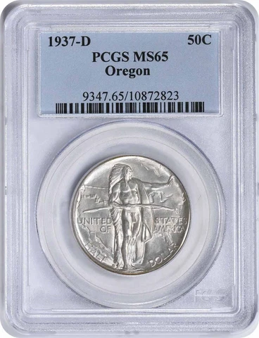 Oregon Commemorative Silver Half Dollar 1937-D MS65 PCGS Cover