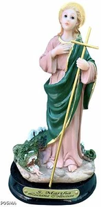 Estatua de Santa Marta con Dragón 5" Alto/Virgen Santa Marta Nueva - Imagen 1 de 3