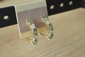 3.25ct Ambanja Demantoid Garnet /Moissanite Earrings 14k YG Over Fine Silver - Picture 1 of 11