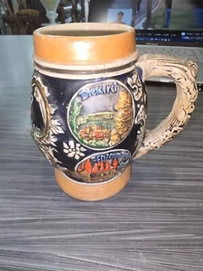 Beautiful Vintage German Ceramic 4.5" Beer Stein with Metal lid LUXEMBOURG - Picture 1 of 4