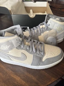 Nike Air Jordan 1 Mid SE Coconut Milk Particle Grey DN4281-100 Men's Size 10 - Picture 1 of 6