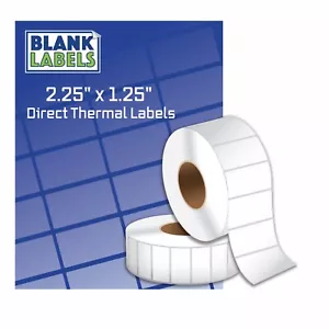 Labels 2.25 x 1.25 (2-1/4" x 1-1/4") Zebra Thermal Eltron (1 Roll 1000 Labels) - Picture 1 of 2