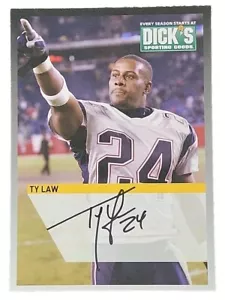 Tarjeta postal autografiada firmada certificado de autenticidad ley New England Patriots Ne Pats NFL - Imagen 1 de 4