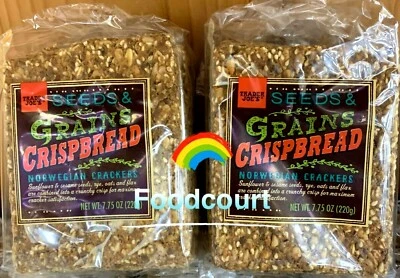 2 Packs Trader Joe's Seeds & Grains Crispbread Norwegian Crackers 7.75 OZ Each  - Image 1 of 3