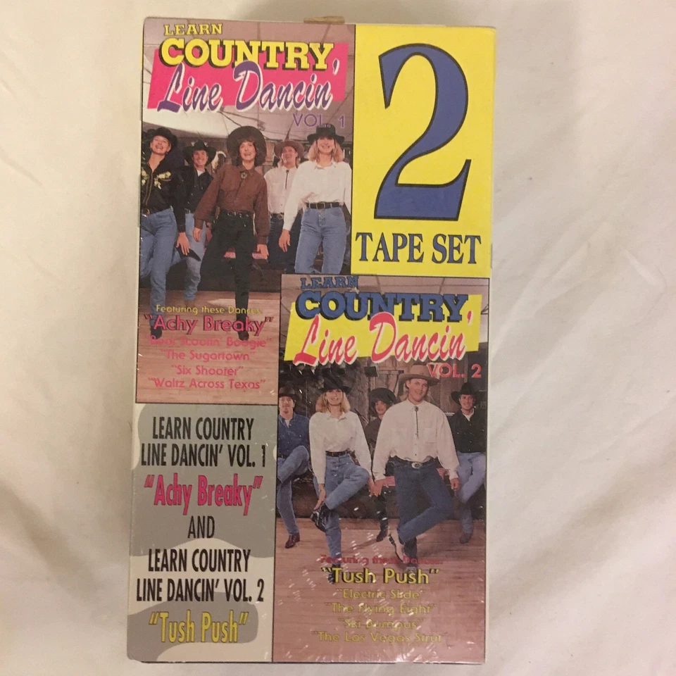 Country Line Dancing VHS Volume 1 and 2 Two Tape Set 2738 1992