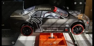 1/10 scale rc drift car lipo skyline rims upgaded motor fast custom  - Image 1 of 4