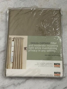 Martha Stewart Everyday One Panel Rod Pocket Curtain Beige Satin Taffeta 55 x 84 - Picture 1 of 2