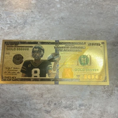 Football Brett Favre 24k Gold Foil Note 8 NY Jets Quarterback Free Shipping - Image 1 of 4