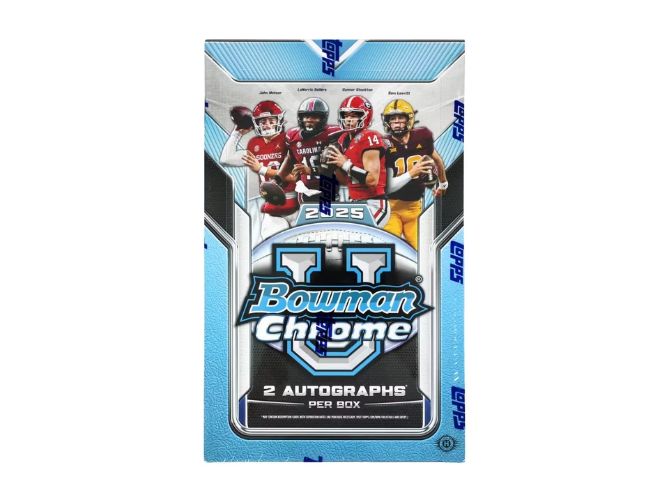 2025 Bowman Chrome University Football Hobby Box - RIPPED LIVE ONLY - Image 1 of 1