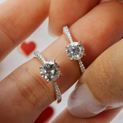 Engagement Diamond Ring Platinum Lab Grown Round 1.2 Carat IGI Certified PT950 - Image 1 of 4