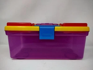 Littlest Pet Shop ~ Tackle Box ~ transparente Farben ~ lila Clip ~ Aufbewahrungsbehälter - Bild 1 von 7