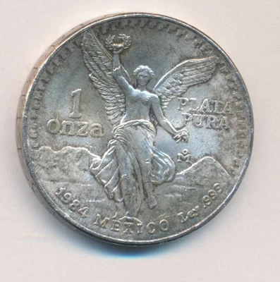 1984 MEXICO ONE TROY OUNCE .999 SILVER LIBERTAD UNCIRCULATED - Image 1 of 2