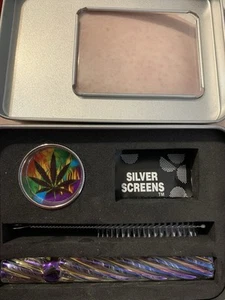 Glass One Hitter Pipe w/Grinder Set - Picture 1 of 2