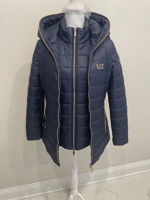 EA7 Emporio Armani 2 Piezas Azul Puffer Bomber Plumón Chaqueta Y Chaleco. Nuevo, XS Foto 1 de 4
