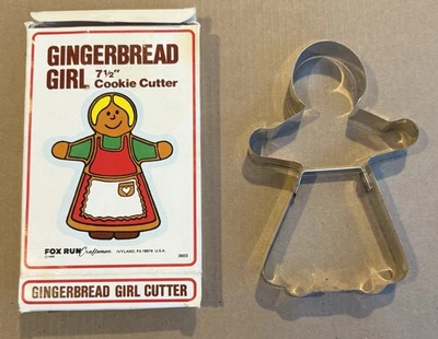Cortador de galletas de metal Gingerbread Girl 7,5" * 030734036037 * De colección * Hecho en EE. UU. Foto 1 de 4