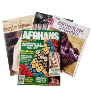 Lot Of  Mixed Vintage Afghan Magazines Crochet/Knit Birthstone Blankets - Picture 1 of 13