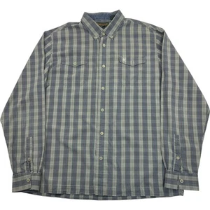 Timberland Check Long Sleeve Button-Up Shirt Grey Blue Mens XXL - Picture 1 of 6