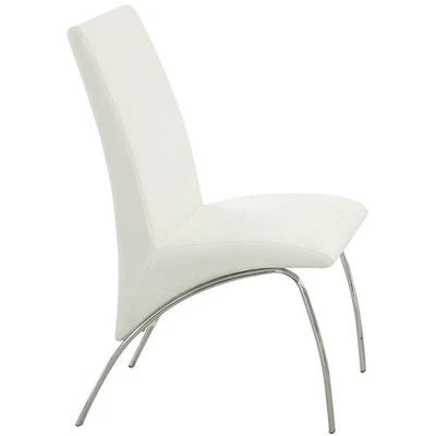 Coaster Ophelia Faux Leather Dining Side Chair in White and Chrome (Set of 2) - Image 1 of 3
