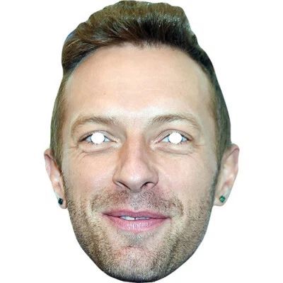 FUNKYBUNKY Chris Martin Celebrity Card Face Mask - Ready To Wear - Fancy Dress