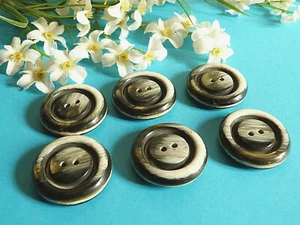 197 #Chequerboard Buttons " Stoat " White Black Iridescent Green Lot 6 EP 1970 - Picture 1 of 4