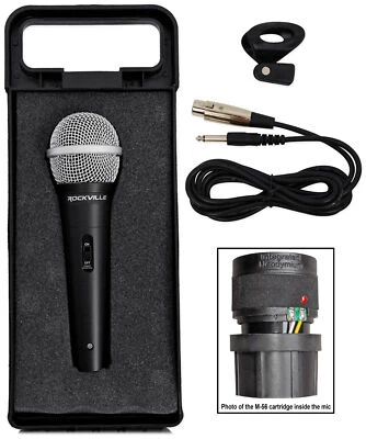 Rockville RMC-XLR High-End Metal DJ Handheld Wired Microphone Mic + 1/4" Cable - Image 1 of 4