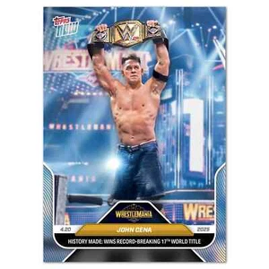 2025 TOPPS NOW WWE #46 JOHN CENA - RECORD BREAKING 17TH WORLD TITLE - Picture 1 of 2