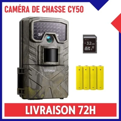 CEYOMUR Caméra de Chasse 20MP 1080P 32G Ecran LCD Détection Mouvement Infrarouge - Photo 1/4