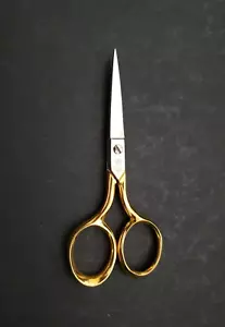 Scissors Mundial 726-4 Embroidery Gold Handle Plated Scissors - Picture 1 of 13