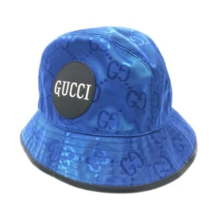GUCCI 627115 Off The Grid Bucket Hat Fedora Hat Nylon blue/Black Unused - Picture 1 of 11