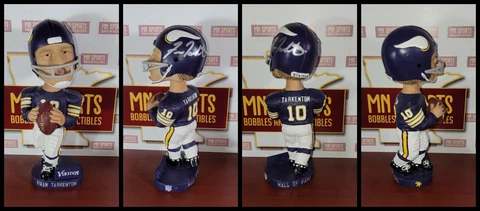 Fran Tarkenton Bobblehead Autographed Signed Minnesota Vikings AGP Ultra Rare Cover