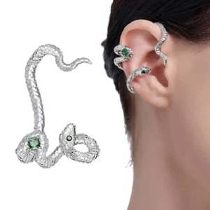 Women Ear Bone Clips Silver Alloy Snake Ear Cuff No Perforation Earrings - Picture 1 of 9