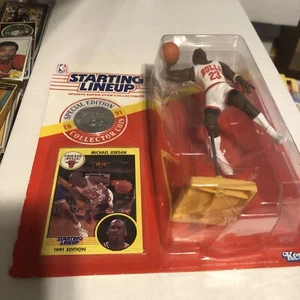 1991 figura Kenner Starting Lineup Michael Jordan con tarjeta y moneda - Imagen 1 de 9